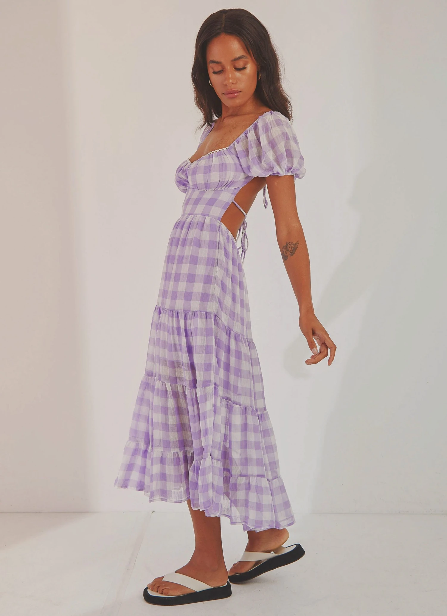 Peppermayo New & Most Loved Blissful Midi Dress - Lilac Check 4 Peppermayo New & Most Loved Blissful Midi Dress - Lilac Check