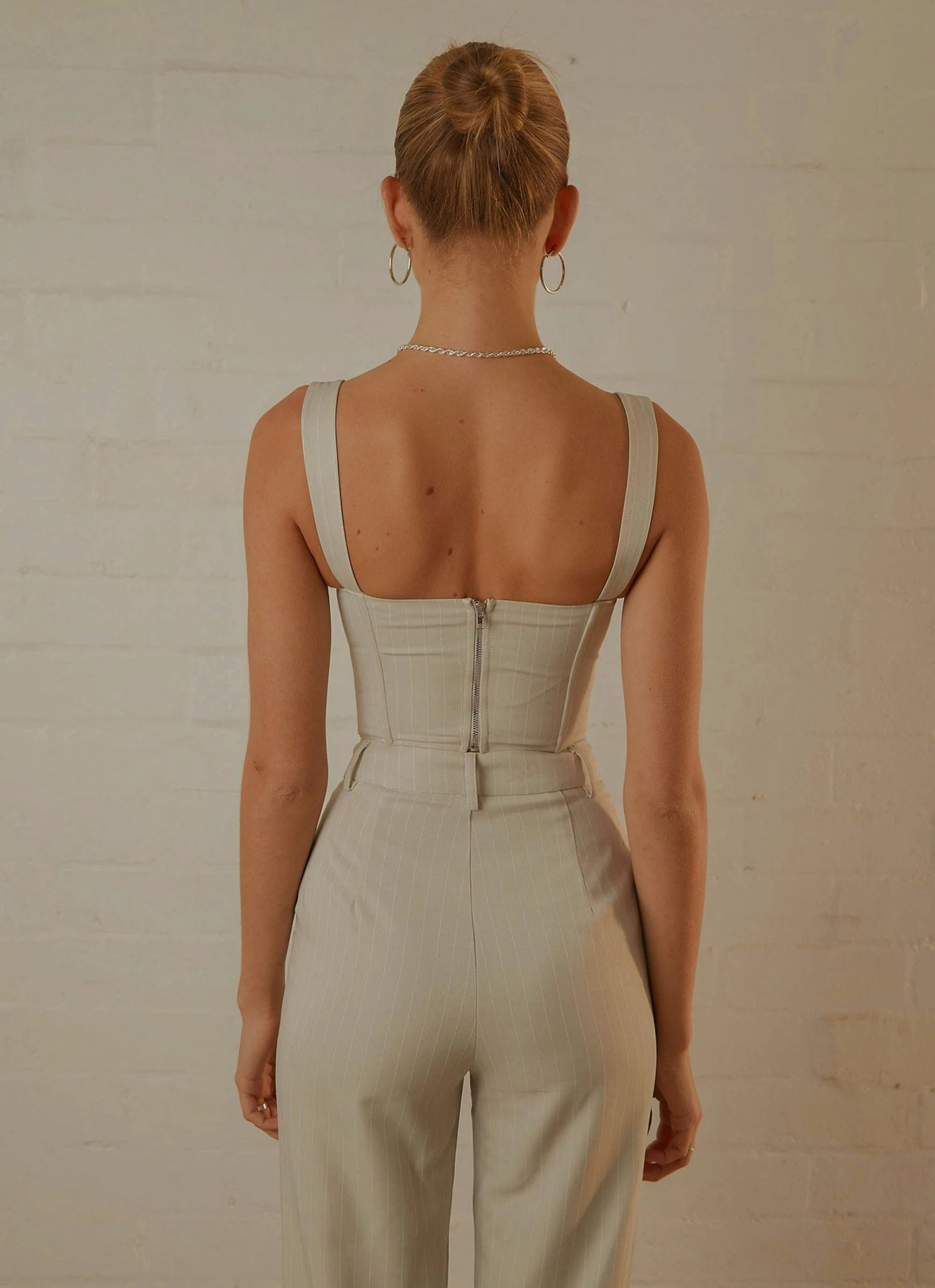 Peppermayo Exclusive Mia Suit Bustier - Stone Pinstripe - Pre-Order 5 Peppermayo Exclusive Mia Suit Bustier - Stone Pinstripe - Pre-Order