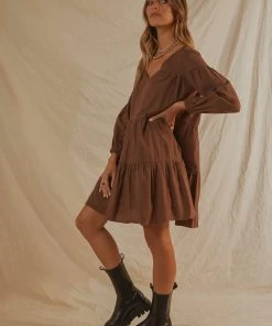 Peppermayo Camila Mini Dress - Choc Brown 8 Peppermayo Camila Mini Dress - Choc Brown