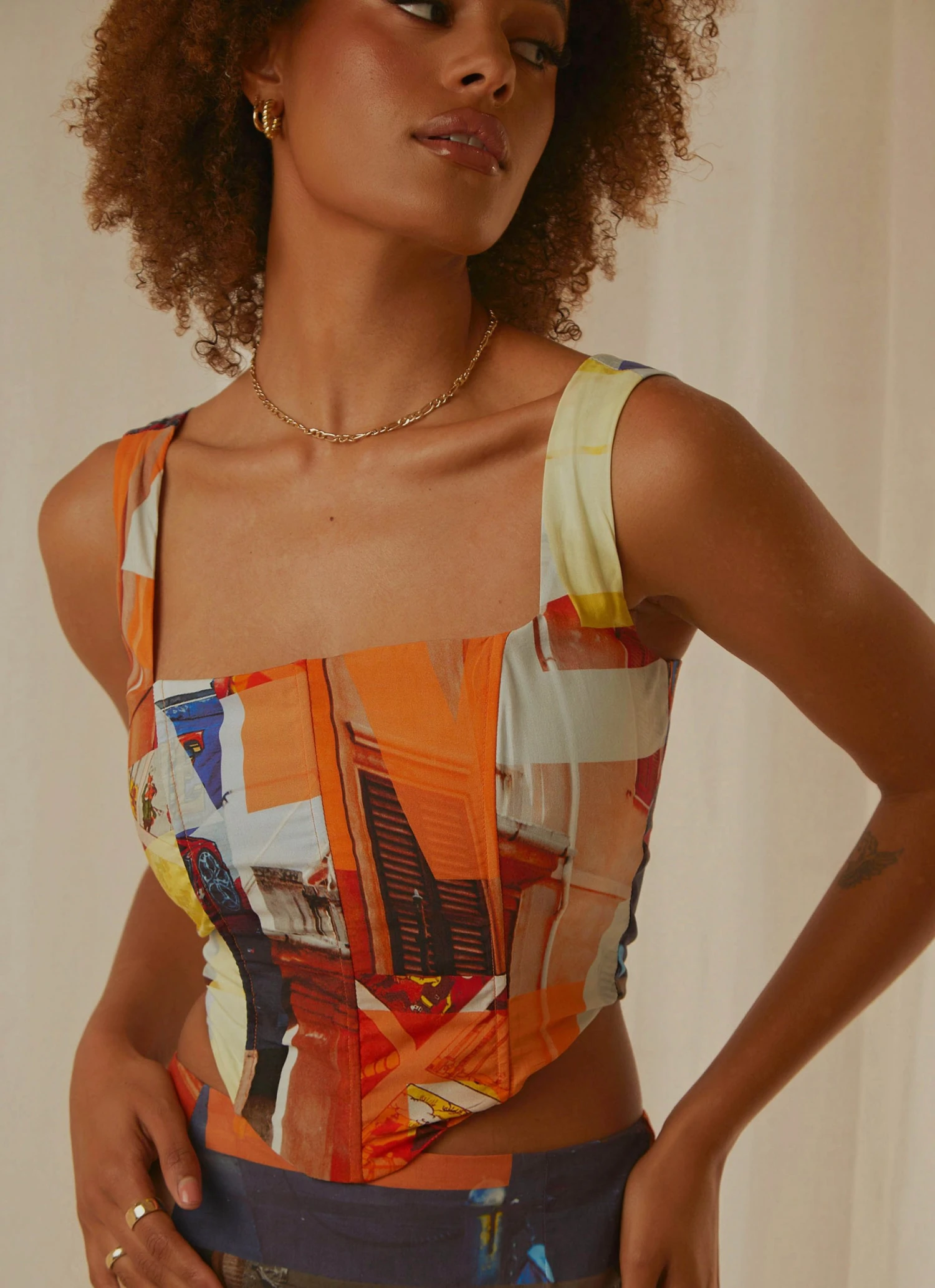 Peppermayo Exclusive Strolling Sunset Bustier Top - PM Film Graphic New & Most Loved 1 Peppermayo Exclusive Strolling Sunset Bustier Top - PM Film Graphic New & Most Loved