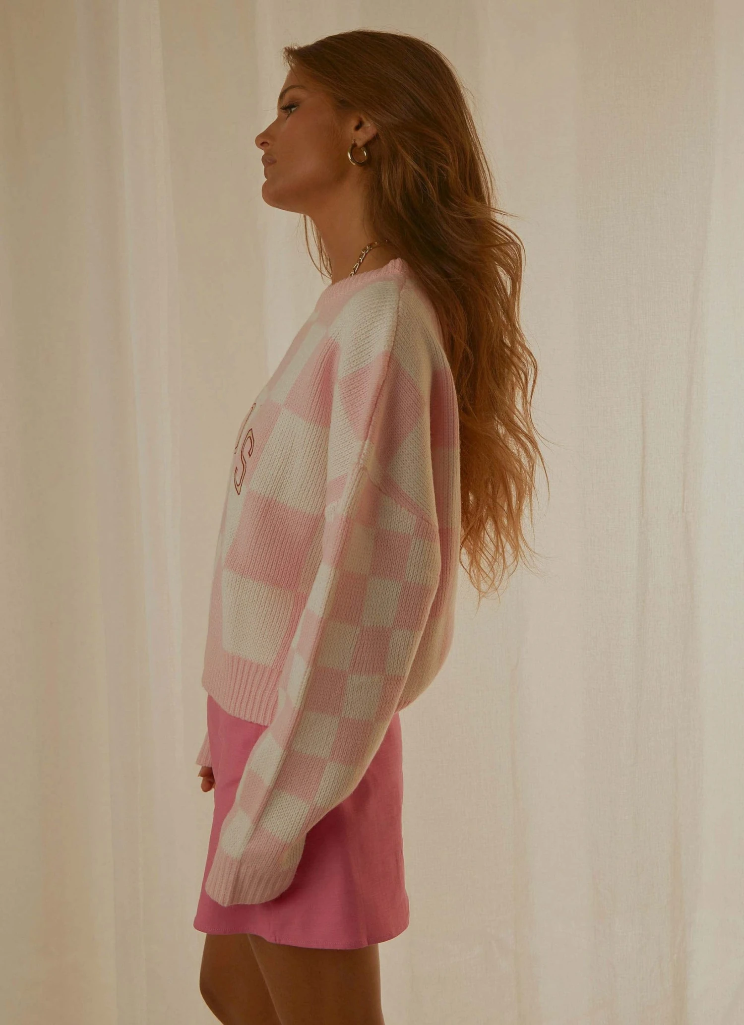 Cools Club New & Most Loved College Knit - Pink Checkerboard 4 Cools Club New & Most Loved College Knit - Pink Checkerboard