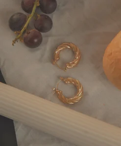 Peppermayo New Accessories Under The Sun Twist Hoop Earrings - Gold