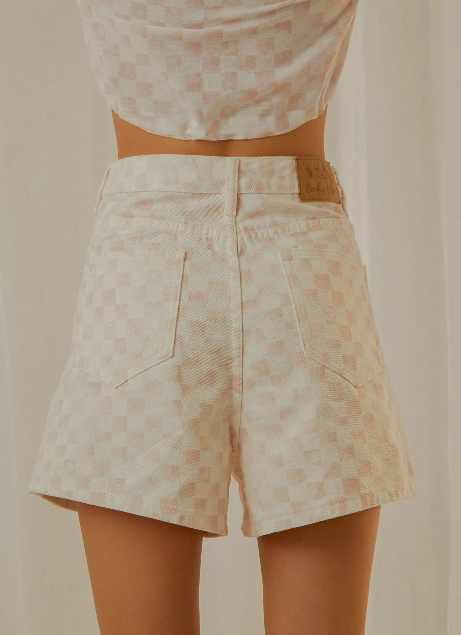 Cools Club Jean Short - Pink Checker New & Most Loved 6 Cools Club Jean Short - Pink Checker New & Most Loved