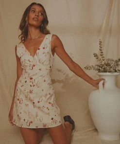 Peppermayo Exclusive New & Most Loved Audrey Vintage Slip Linen Dress - Safari