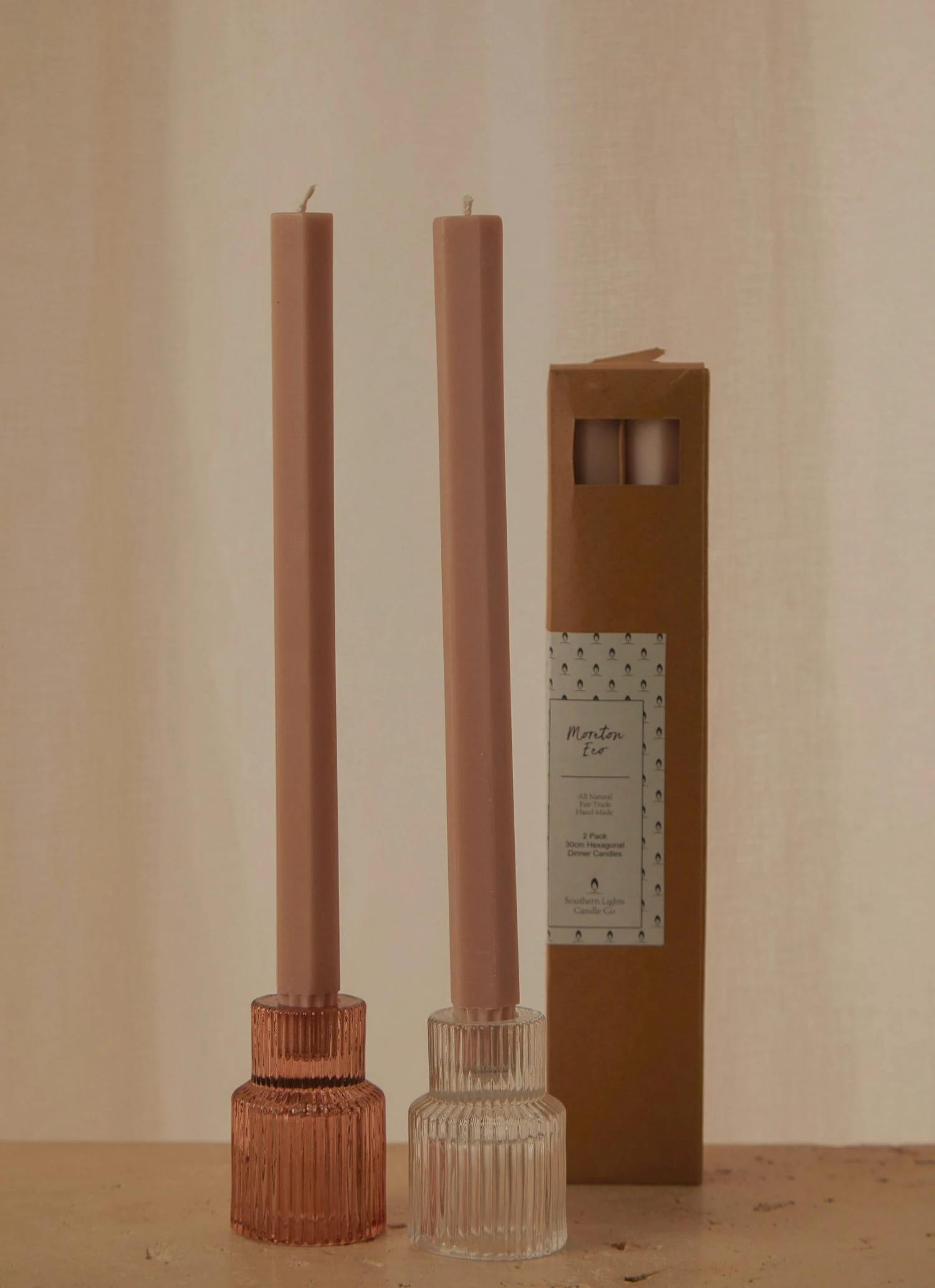 Candle Co New & Most Loved Moreton Eco Hexagonal Dinner Candle 2 Pack - Latte 3 Candle Co New & Most Loved Moreton Eco Hexagonal Dinner Candle 2 Pack - Latte