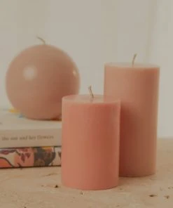 Candle Co Moreton Eco Slim Pillar Candle- 5 X 7.5cm - Peach