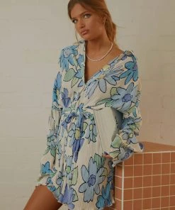Peppermayo Exclusive New & Most Loved Soho Chic Shirt Dress - Blue Blossom