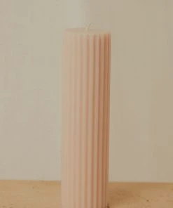 Candle Co New & Most Loved Moreton Eco Fluted Pillar - Antique Pink