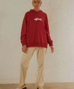 Afends New & Most Loved Grow Some Hemp Oversized Hood - Deep Red 7 Afends New & Most Loved Grow Some Hemp Oversized Hood - Deep Red