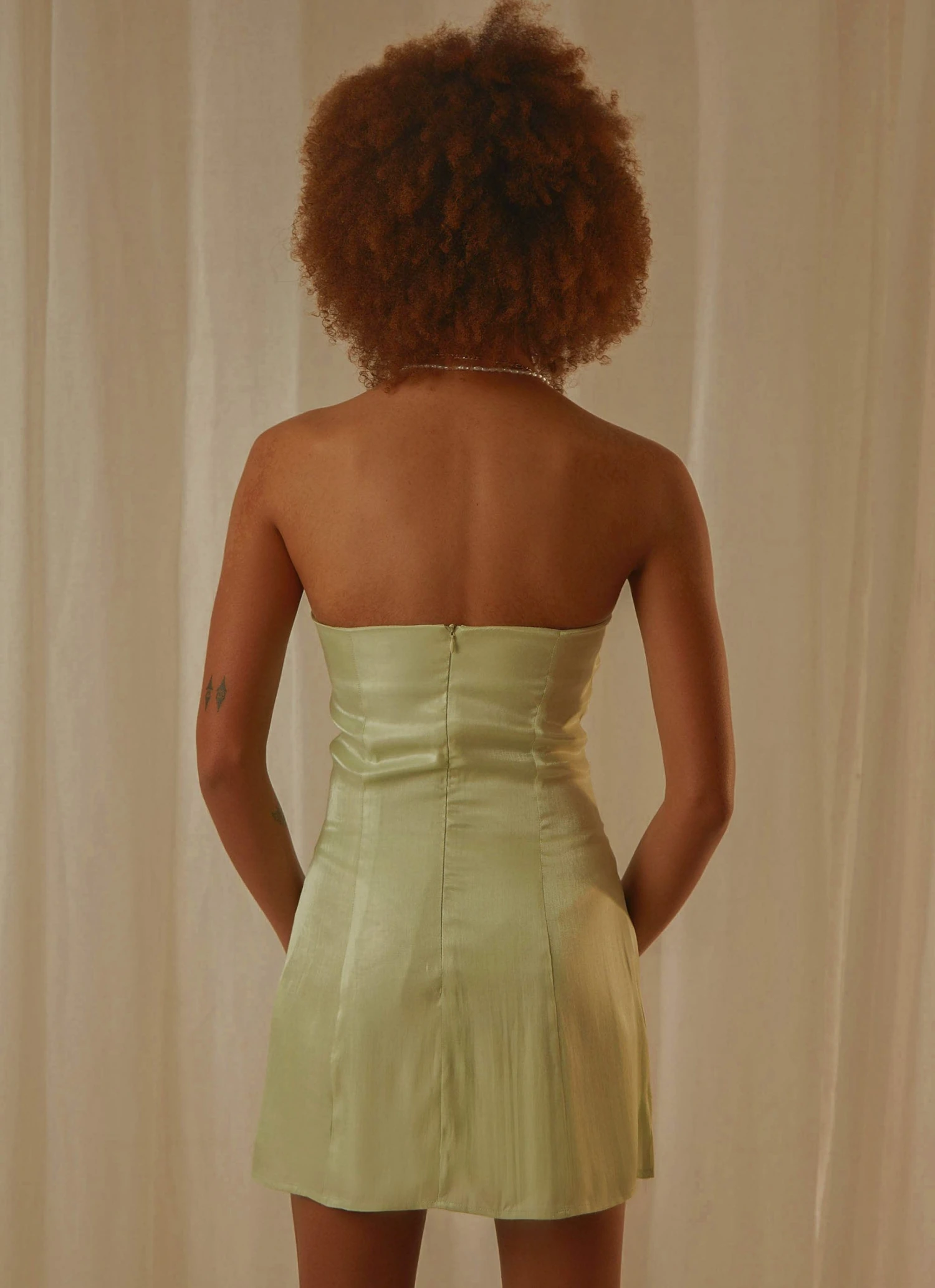 Peppermayo Exclusive Ivy Vine Mini Dress - Sage Shimmer 6 Peppermayo Exclusive Ivy Vine Mini Dress - Sage Shimmer