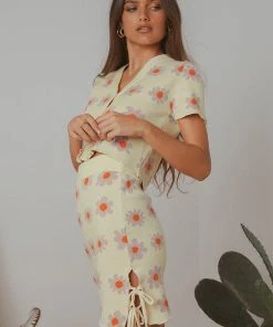 Peppermayo Sunkissed Knit Mini Skirt - Yellow