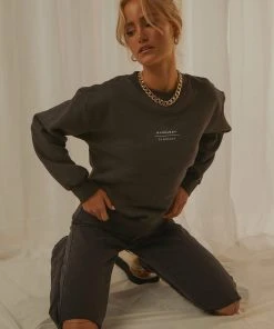 Nude Lucy Nude Classics Slogan Sweat - Coal New & Most Loved