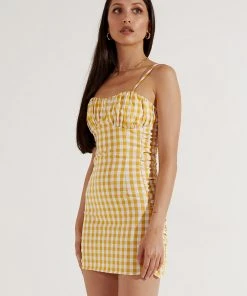 Peppermayo New & Most Loved Sunset Picnic Mini Dress - Yellow