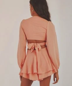 Peppermayo Summer Skies Playsuit - Peach