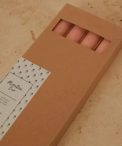 Candle Co Moreton 30cm Eco Dinner Candle Pack Of 4 - Peach New & Most Loved