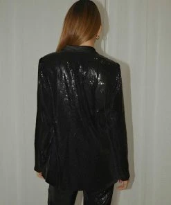 Peppermayo Exclusive Prince Sequin Blazer - Black New & Most Loved