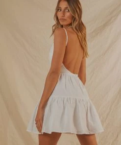 Peppermayo Exclusive Love Signs Linen Mini Dress - White New & Most Loved