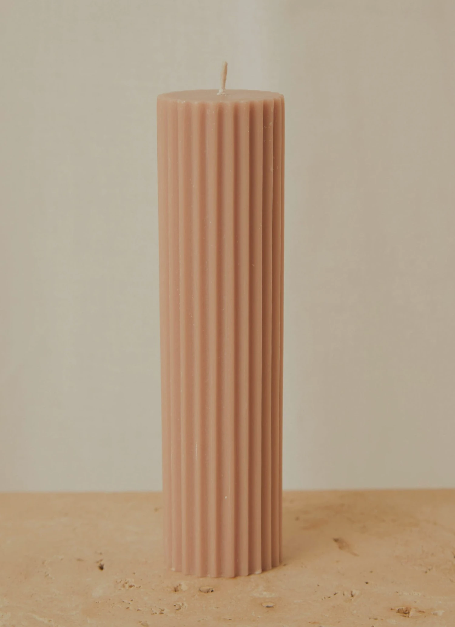 Candle Co New & Most Loved Moreton Eco Fluted Pillar - Latte 1 Candle Co New & Most Loved Moreton Eco Fluted Pillar - Latte