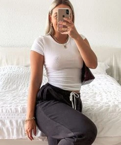 Nude Lucy New Tops Charlie Rib Tee - White