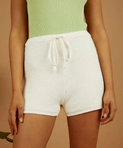 Peppermayo Fine Line Knit Shorts - White