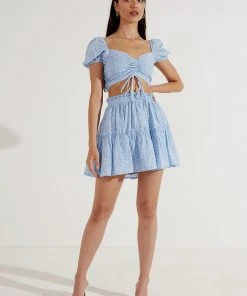 Peppermayo New & Most Loved Be Free Mini Skirt - Blue Floral