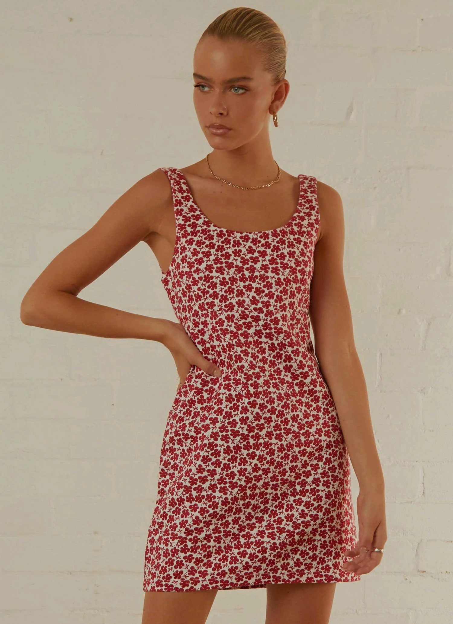 Afends Madeline Hemp Printed Mini Dress - Red New & Most Loved 3 Afends Madeline Hemp Printed Mini Dress - Red New & Most Loved