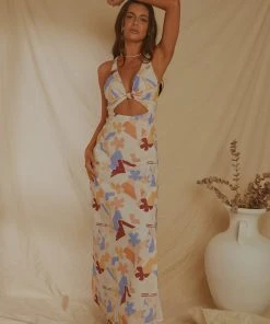 Peppermayo Exclusive Italian Love Maxi Dress - Abstract Resort New & Most Loved
