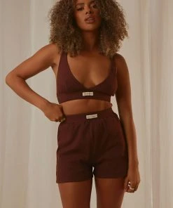 Peppermayo Exclusive PM Basic Organic Cotton Bralette - Choc Brown New & Most Loved