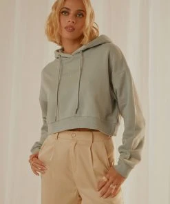 Lee Baggy Crop Hoodie - Shark Blue