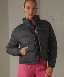 Huffer Womens Track Puffer Jacket - Black