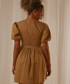 Nude Lucy Nima Linen Mini Dress - Oak 9 Nude Lucy Nima Linen Mini Dress - Oak