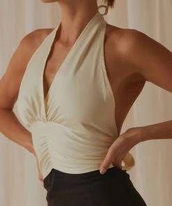 Peppermayo Exclusive New & Most Loved Betty Halter Neck Top - Ivory