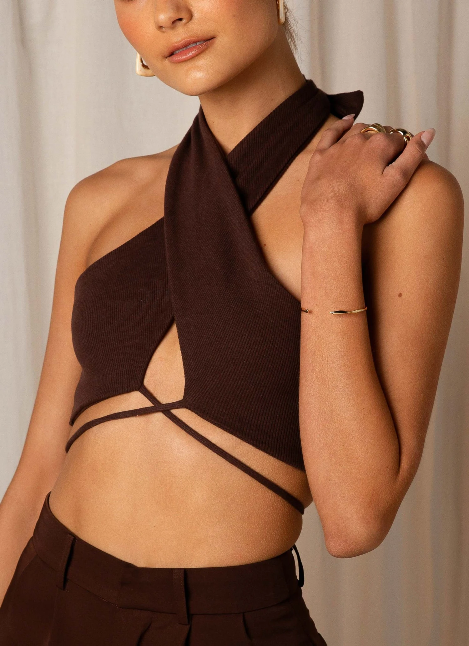 Peppermayo Exclusive On The Run Crop - Choc Brown 1 Peppermayo Exclusive On The Run Crop - Choc Brown