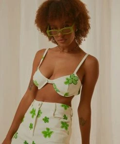 Peppermayo Exclusive New & Most Loved Start Over Crop - Green Wild Poppies