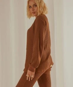 Peppermayo Exclusive Kallie Waffle Top - Chocolate