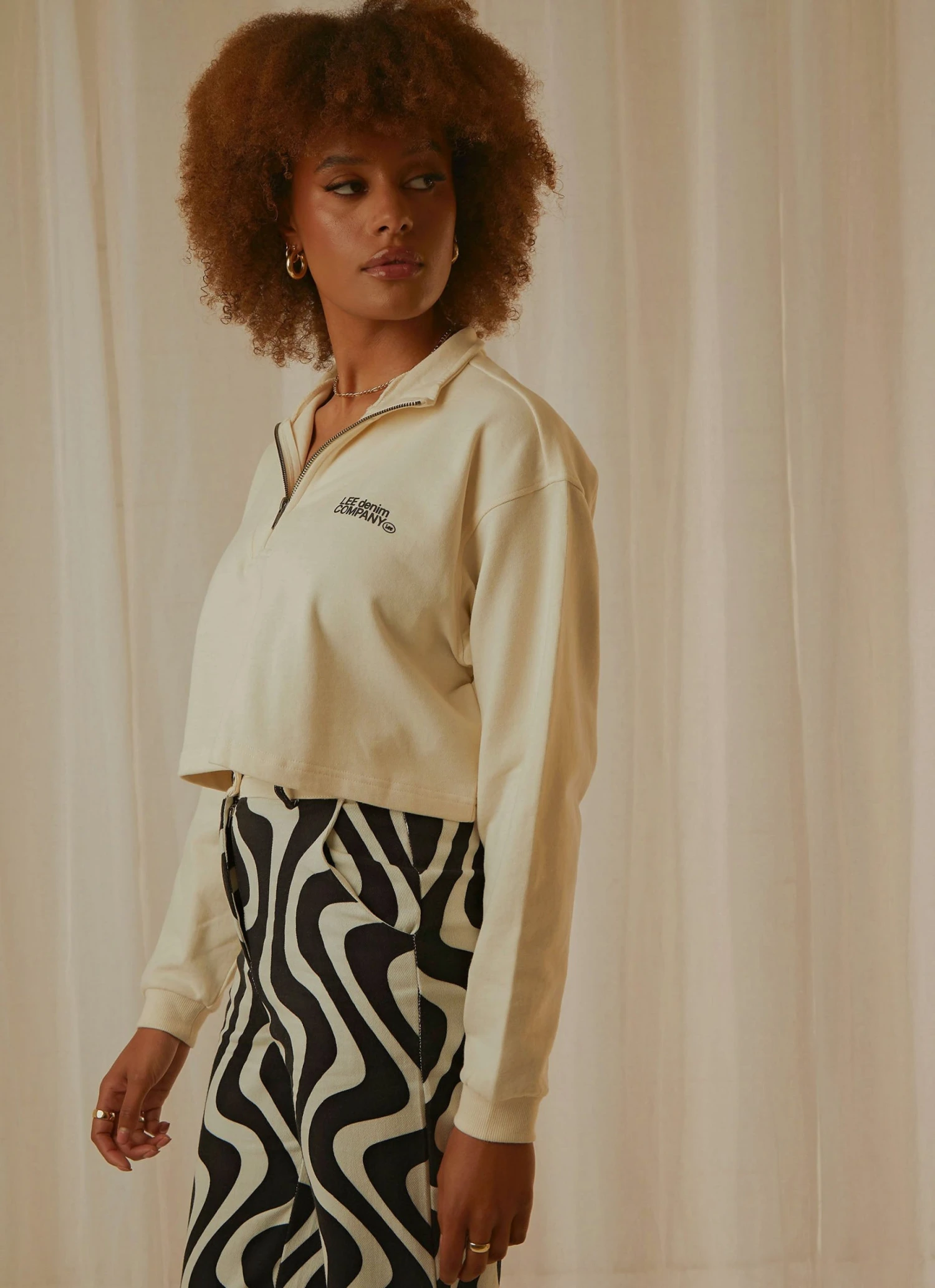 Lee Half Zip Crop - Vanilla 4 Lee Half Zip Crop - Vanilla