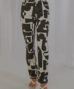 Peppermayo Exclusive Electric Avenue Pants - Black And White Geo 8 Peppermayo Exclusive Electric Avenue Pants - Black And White Geo