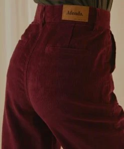 Afends New & Most Loved Maisie Hemp Corduroy Flared Pant - Wine 9 Afends New & Most Loved Maisie Hemp Corduroy Flared Pant - Wine