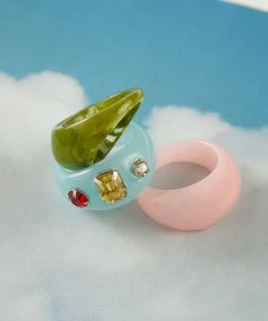 Peppermayo Exclusive Real Groove Resin Ring Set - Multi New & Most Loved