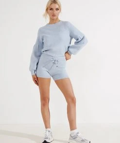 Peppermayo Main Street Knit Shorts - Sky Blue