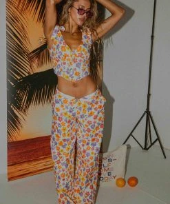 Peppermayo Exclusive Isola Linen Pants - Blooming