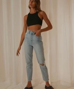 Peppermayo Exclusive Alfie Crop Singlet - Black