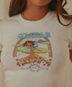 Wrangler Aquarius Baby Tee - White 10 Wrangler Aquarius Baby Tee - White