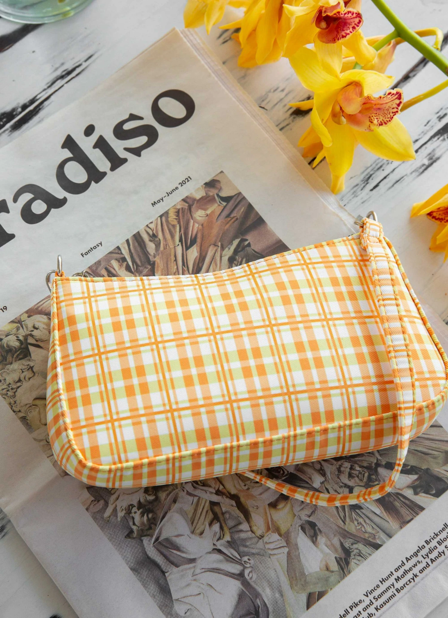 Peppermayo Jennifer Bag - Orange Check New & Most Loved 1 Peppermayo Jennifer Bag - Orange Check New & Most Loved