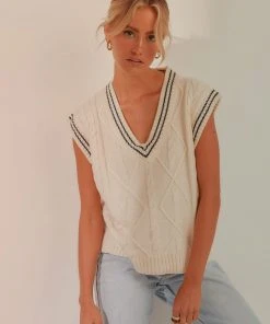 Peppermayo Princeton Girl Knit Vest - Cream