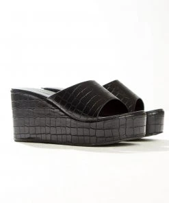 Cult Avenue Villa Playa Mule Heel - Black Croc New & Most Loved