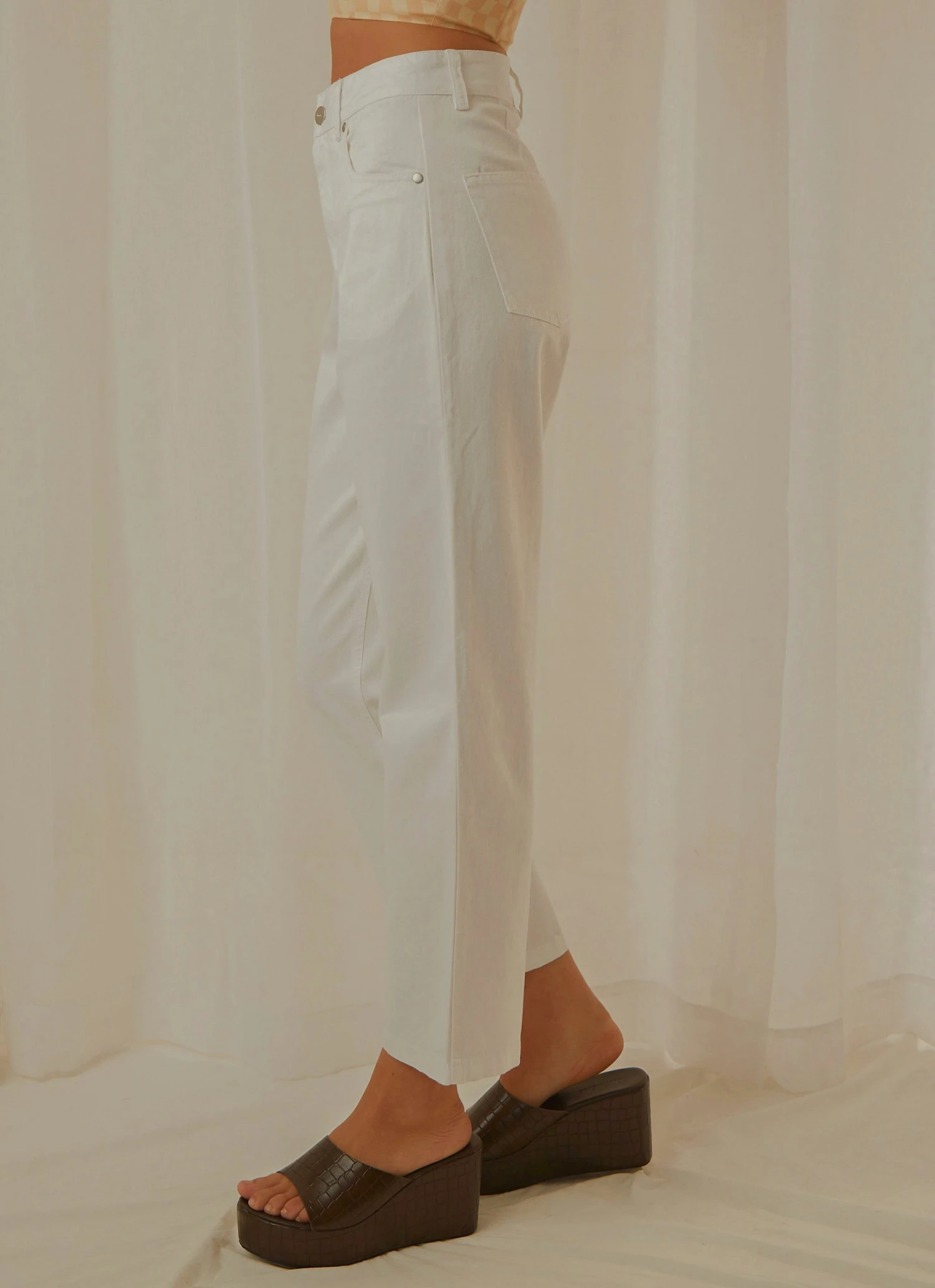 Afends Shelby Hemp Twill High Waist Pant - White 8 Afends Shelby Hemp Twill High Waist Pant - White