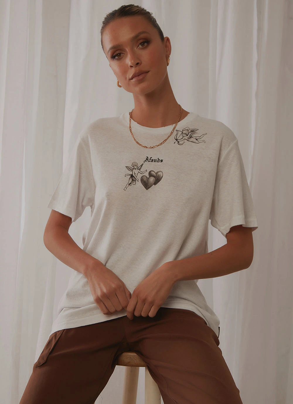 Afends New & Most Loved Angel Hemp Boyfriend Tee - White 3 Afends New & Most Loved Angel Hemp Boyfriend Tee - White