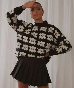 Peppermayo Blooming Knit Jumper - Black