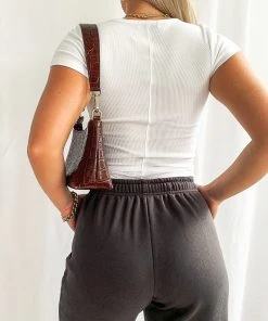 Nude Lucy New Tops Charlie Rib Tee - White